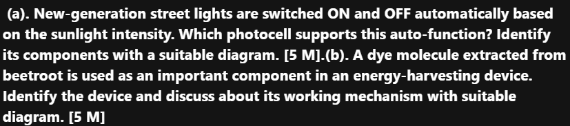 A New Generation Street Lights Are Switched On And Off Automatically Based On The Sunlight Intensity Which Photocell 1