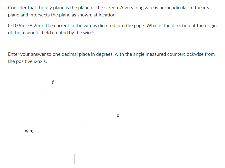 Consider That The X Y Plane Is The Plane Of The Screen A Very Long Wire Is Perpendicular To The X Y Plane And Intersect 1