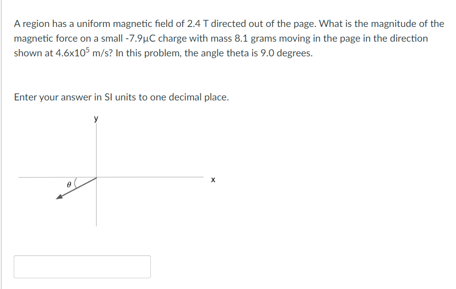A Region Has A Uniform Magnetic Field Of 2 4 T Directed Out Of The Page What Is The Magnitude Of The Magnetic Force On 1