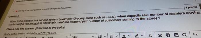 1 Points Warme Pro Ha Service System Example Grocery Store Such As Lulu When Capacity Ex Number Of Cashiers Servin 1