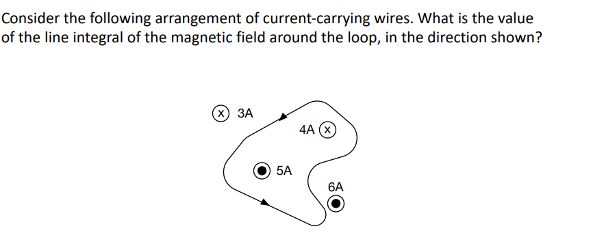 Consider The Following Arrangement Of Current Carrying Wires What Is The Value Of The Line Integral Of The Magnetic Fie 1