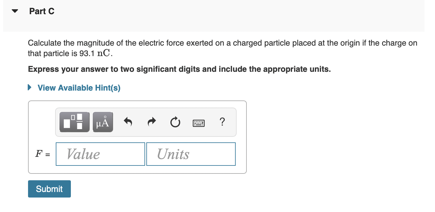 A Particle Carrying A Charge Of 32 0 Nc Is Located At 10 0 Nm 95 0 Nm And A Particle Carrying A Charge Of 98 0 Nc 4