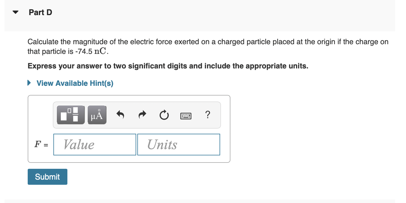 A Particle Carrying A Charge Of 32 0 Nc Is Located At 10 0 Nm 95 0 Nm And A Particle Carrying A Charge Of 98 0 Nc 5
