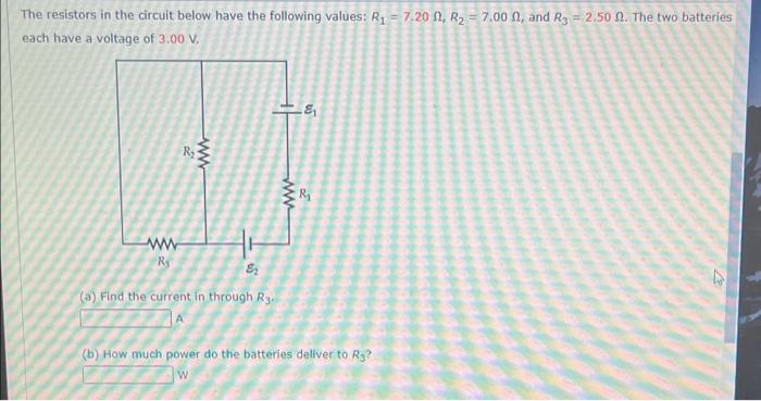 B How Much Power Do The Batteries Deliver To R3 1