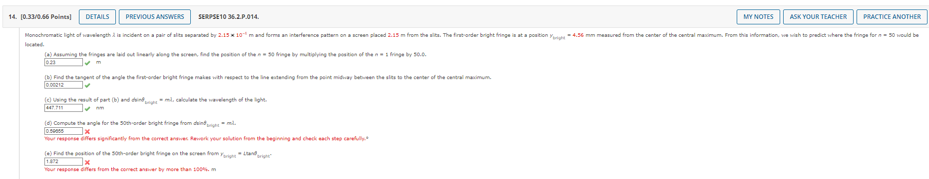 14 0 33 0 66 Points Details Previous Answers Serpse10 36 2 P 014 My Notes Ask Your Teacher Practice Another Fringe F 1