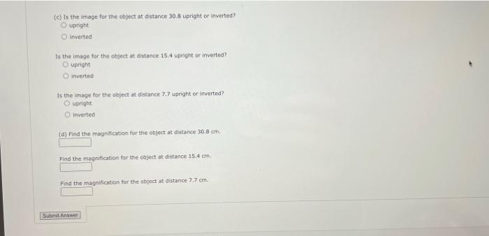 A Diverging Lens Has A Focal Length Of Magnitude 15 4 Cm A Locate The Images For Each Of The Following Object Distance 2