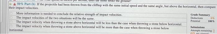 18 Problem 1 A Student Standing On A Cliff Throws A Projectile From A Vertical Height D 8 0 M Above The Level Grou 4