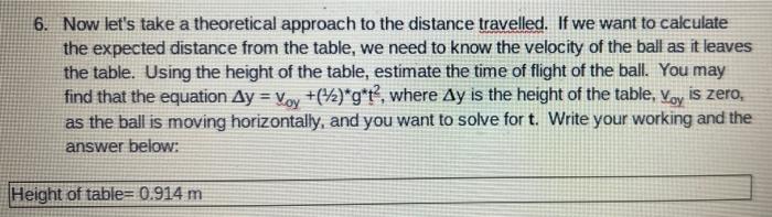 Attempt 1 2 Untun Distance From Table To Landing 0 50 M 0 53 M 0 56 M 0 52 M 10 50 M 6 Now Let S Take A Theoretical 2