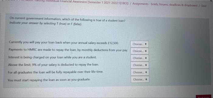 Udividual Financial Awareness Semester 1 2021 2022 1 Obod Assignments Briefs Forums Deadlines Dropboxes Out 1