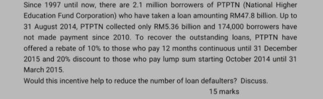 Since 1997 Until Now There Are 2 1 Million Borrowers Of Ptptn National Higher Education Fund Corporation Who Have Tak 1