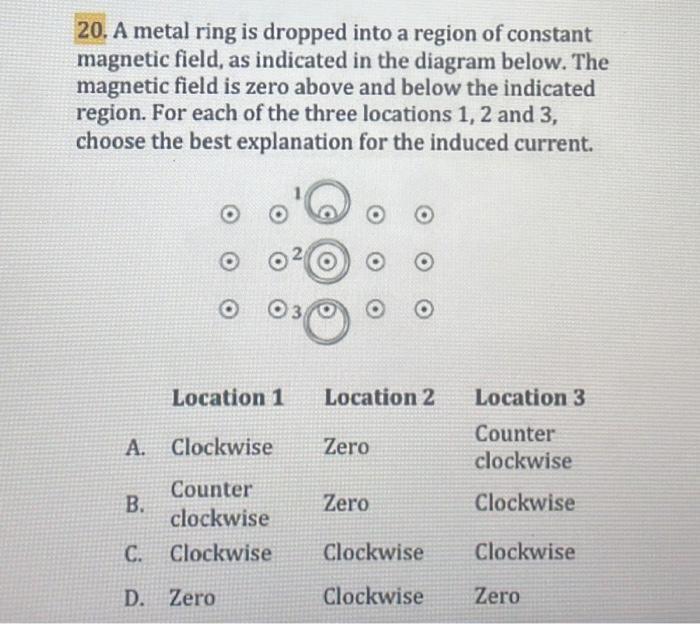 16 A Circular Loop Of Wire Lies In The Plane Of The Paper An Increasing Magnetic Field Points Out Of The Paper What I 2