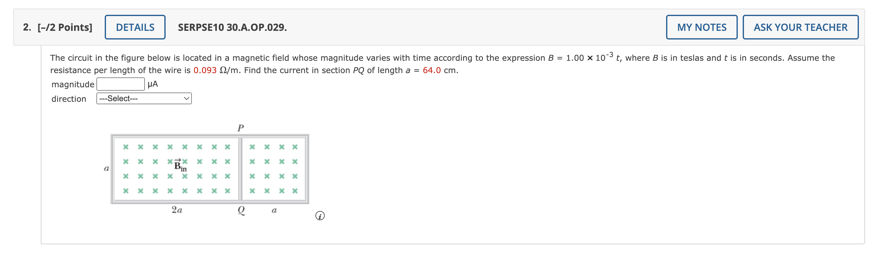2 2 Points Details Serpse10 30 A Op 029 My Notes Ask Your Teacher The Circuit In The Figure Below Is Located In A 1