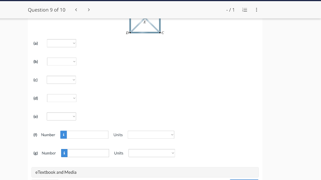 Question 9 Of 10 15 View T Uitlics Current Attempt In Progress The Rigid Square Frame In The Figure Consists Of The 2