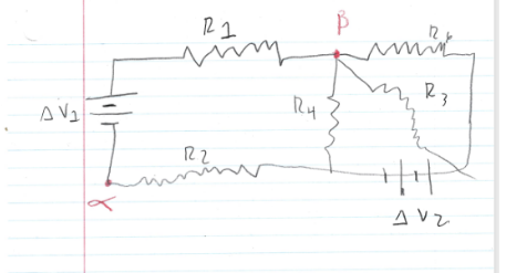 A Find The Current Running Through Each Branch Of The Circuit And Its Direction B Determine The Potential Difference 1