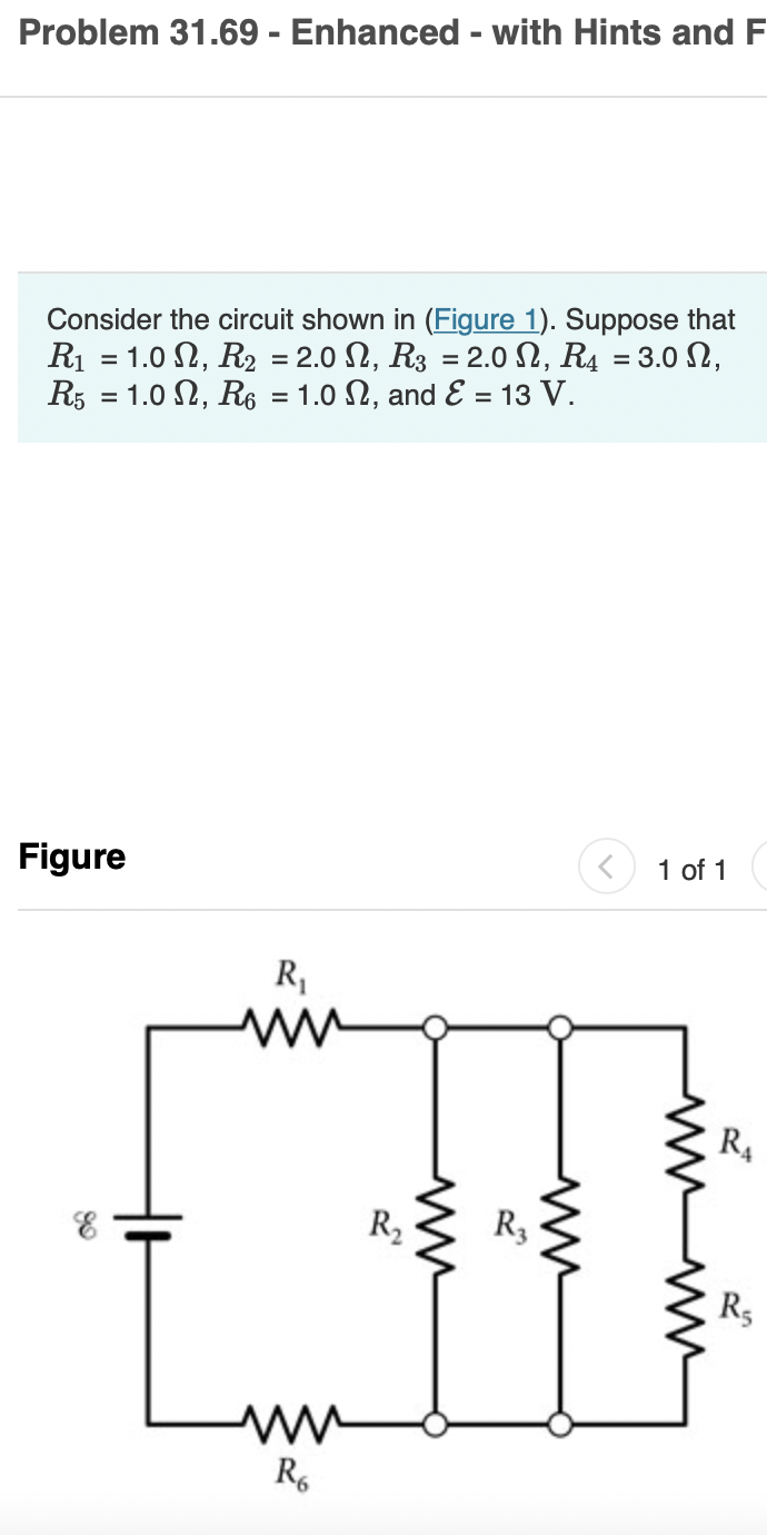 Problem 31 69 Enhanced With Hints And F Consider The Circuit Shown In Figure 1 Suppose That R1 1 0 12 R2 2 1