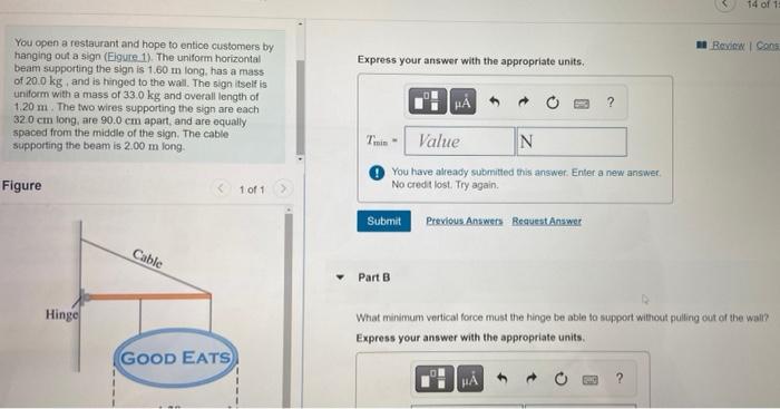 14 Of Review Cons Express Your Answer With The Appropriate Units You Open A Restaurant And Hope To Entice Customers By 1