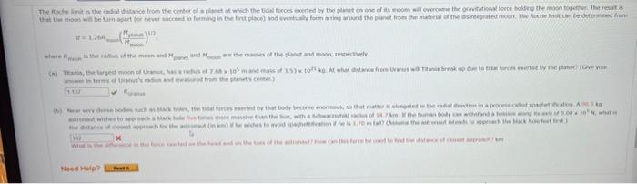 1 12 Points Details Serpse10 13 1 Op 005 Bio My Notes Ask Your Teacher Practice Another The Roche Is The Distance To Th 6