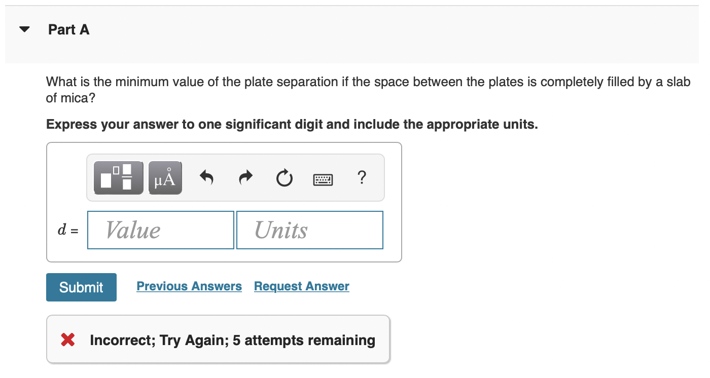 Problem 26 60 You Want To Maintain A Potential Difference Of 3000 V Between The Plates Of A Parallel Plate Capacitor 2