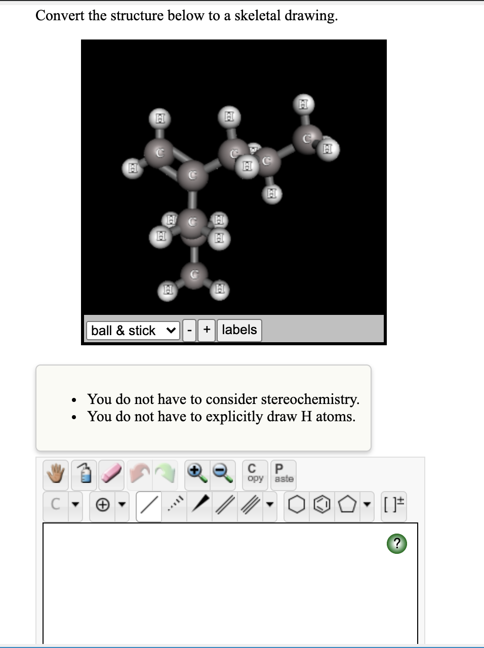 Convert The Structure Below To A Skeletal Drawing 1