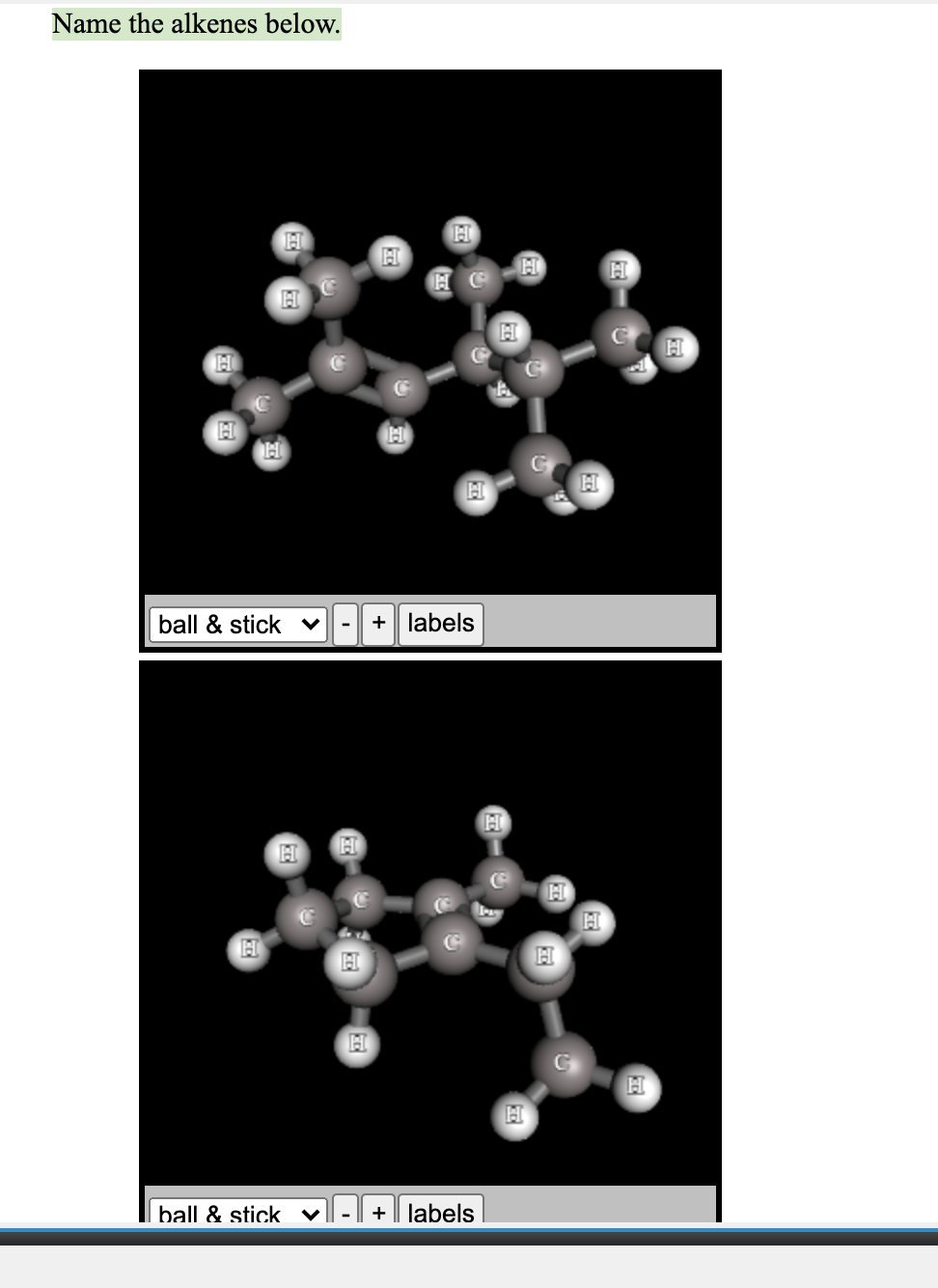 Name The Alkenes Below 1