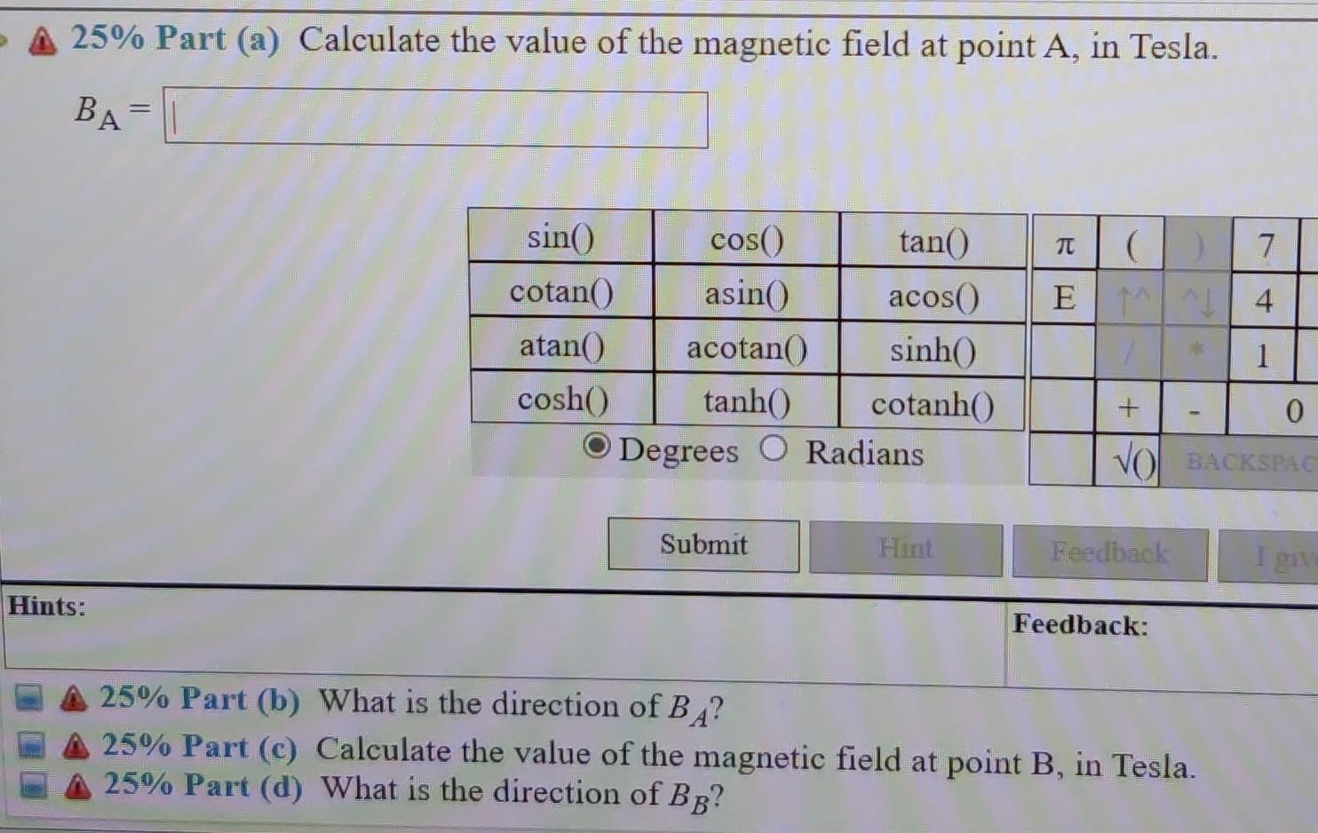 Aspx 18 Problem 3 Consider Two Long Wires With Currents 11 7 6 A And 12 2 4 A As Shown In The Figure Let D 0 3