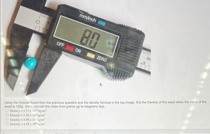 Mm Inch 80 Off On Zero Bl Using The Volume Found From The Previous Question And The Density Formula In The Top Image Fi 1