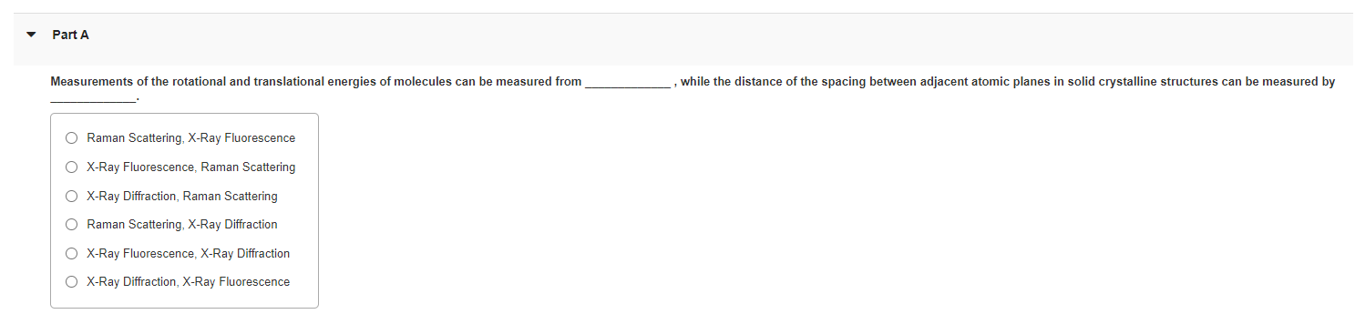 Part A Measurements Of The Rotational And Translational Energies Of Molecules Can Be Measured From While The Distance 1
