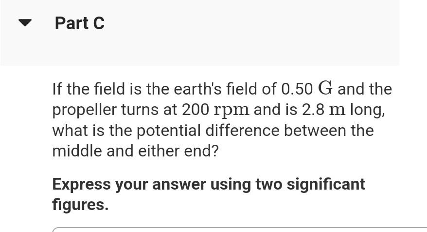 An Airplane Propeller Of Total Length L Rotates Around Its Center With Angular Speed W In A Magnetic Field B That Is Per 2