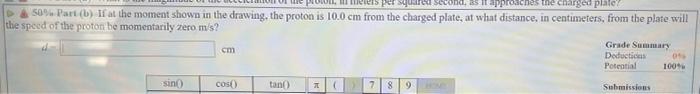 10 Cm V 50part What Is The Magnitude Of The Acceleration Of The Proton In Meters Per Squared Secon 3