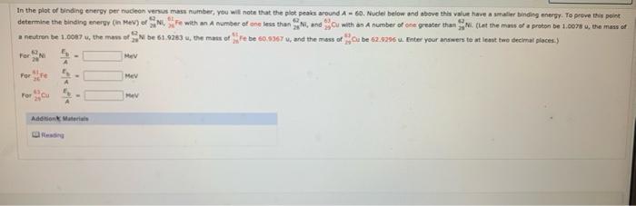 In The Plot Of Binding Energy Per Conversus Number You Will Be That There And A 60 Nucle Below Shove This Viding Energ 2