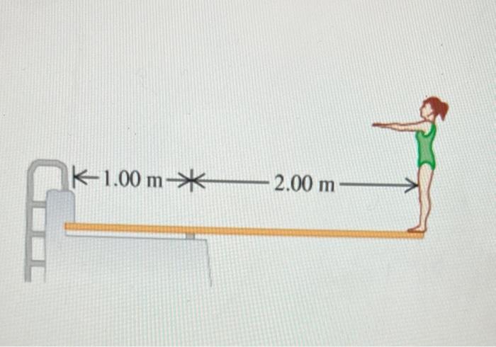 A Diver Of Mass 60 1 Kg Stands On One End Of A Diving Board Of Mass 26 3 Kg As Shown In The Diagram Everything Is In E 1