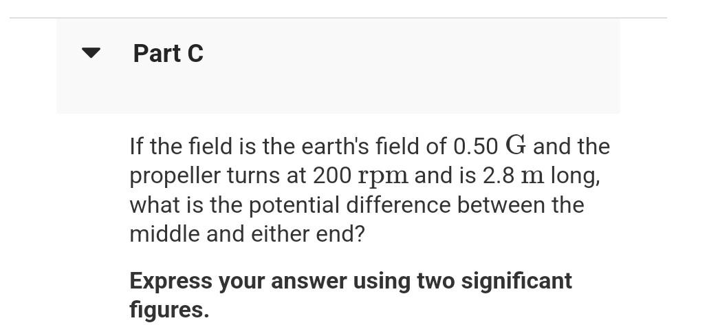 An Airplane Propeller Of Total Length L Rotates Around Its Center With Angular Speed W In A Magnetic Field B That Is Per 2