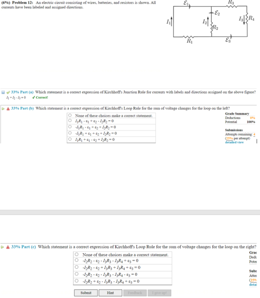 696 Problem 12 An Electric Circuit Consisting Of Wires Batteries And Resistors Is Shown All Currents Have Been Labe 1