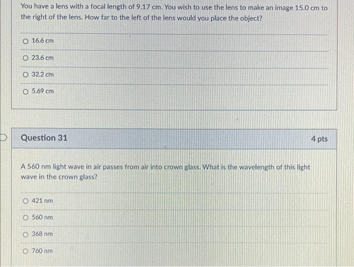 You Have A Lens With A Focal Length Of 9 17 Cm You Wish To Use The Lens To Make An Image 15 0 Cm To The Right Of The Le 1