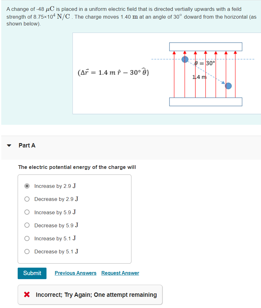 A Change Of 48 Uc Is Placed In A Uniform Electric Field That Is Directed Vertially Upwards With A Feild Strength Of 8 7 1