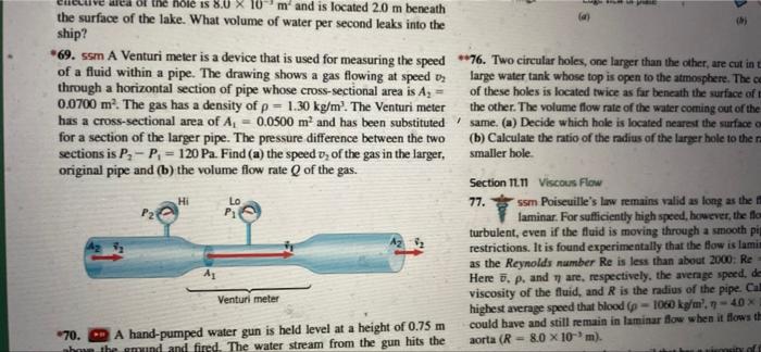 Nole Is 8 0 10 M And Is Located 20 M Beneath The Surface Of The Lake What Volume Of Water Per Second Leaks Into The Sh 1