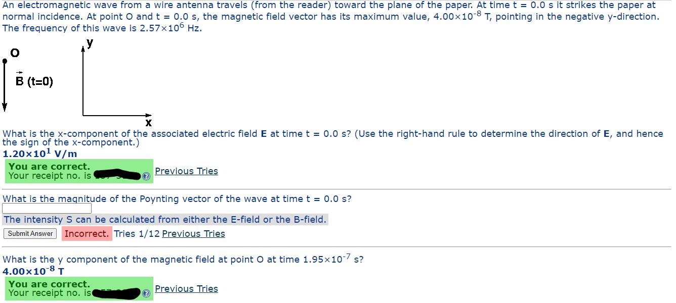 An Electromagnetic Wave From A Wire Antenna Travels From The Reader Toward The Plane Of The Paper At Time T 0 0 S I 1