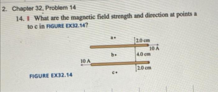2 Chapter 32 Problem 14 14 1 What Are The Magnetic Field Strength And Direction At Points A To C In Figure Ex32 14 2 1