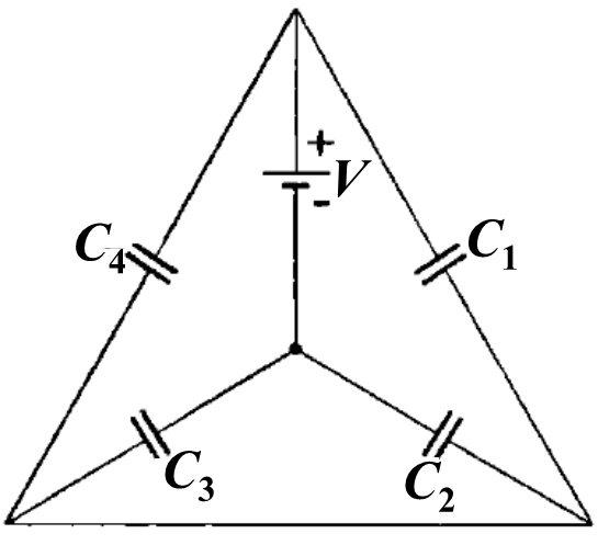 In The Circuit Shown The Charge Stored By The Circuit Is Known To Be 24 Uc What Is The Value Of The Battery Voltage V 1