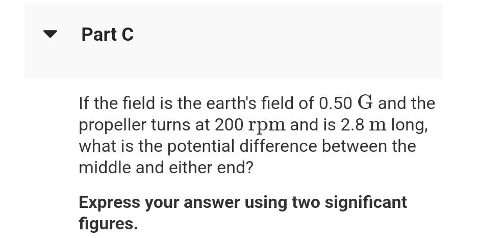 An Airplane Propeller Of Total Length L Rotates Around Its Center With Angular Speed W In A Magnetic Field B That Is Per 2