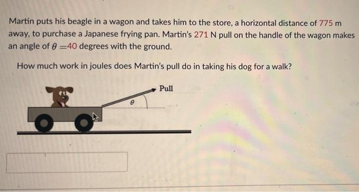 Martin Puts His Beagle In A Wagon And Takes Him To The Store A Horizontal Distance Of 775 M Away To Purchase A Japanes 1