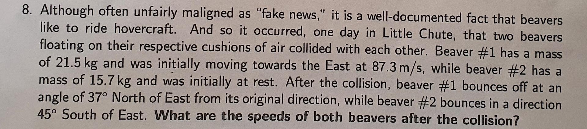 8 Although Often Unfairly Maligned As Fake News It Is A Well Documented Fact That Beavers Like To Ride Hovercraft A 1