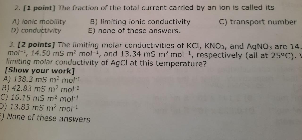 20 2 Points The Potential Of The Cell Mg Mg2 0 01 M Sn2 0 1 M Sn At 298 K Is Given E Mg2 Mg 2 34 V And 2