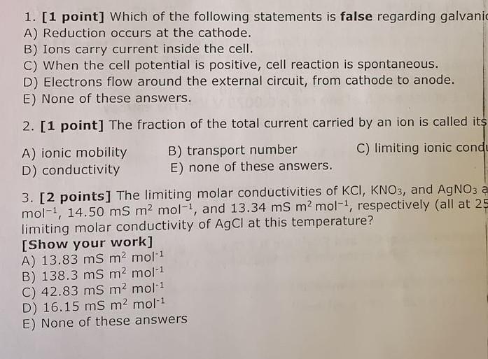 20 2 Points The Potential Of The Cell Mg Mg2 0 01 M Sn2 0 1 M Sn At 298 K Is Given E Mg2 Mg 2 34 V And 3