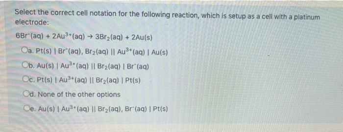 In The Reaction Below Which Species Is The Oxidising Agent 2hcio Aq Co S 2h Aq Co2 Aq Cl2 G 2h2o 1 3
