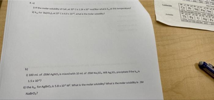 A If The Motor Solubility Of Caf At 35 C 1 24 X 10 Monter What This Temperature 1 K For Ba 10 At 25 C 60 X 10 Wha 1