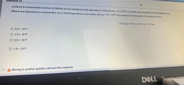 Lehoion 21 Cual Es La Concentracion De Lones De Hidronio De Una Solucion De Acido 100 35 What Is The Hydronium Ion Conc 1