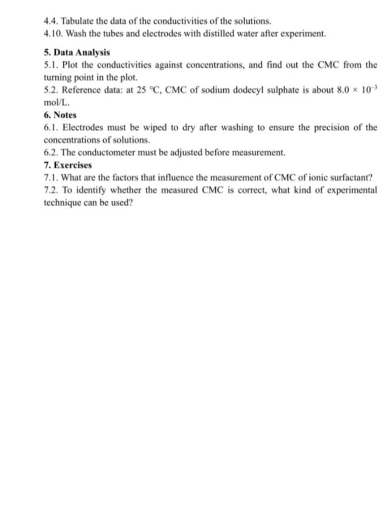 Experiment 2 Critical Micelle Concentration Of Surfactant 1 Objective 1 1 To Determine Critical Micelle Concentration 2