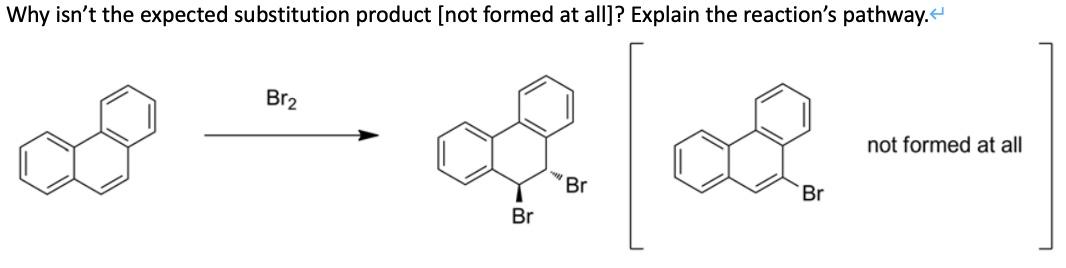 Why Isn T The Expected Substitution Product Not Formed At All Explain The Reaction S Pathway Br2 Co Sony Not Formed 1