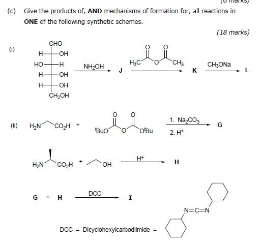 C Give The Products Of And Mechanisms Of Formation For All Reactions In One Of The Following Synthetic Schemes 18 1